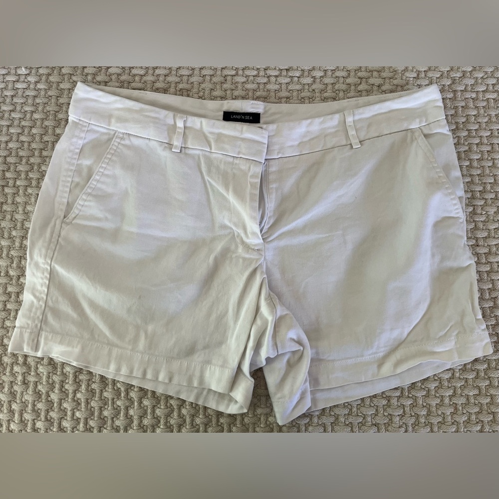 White Bermuda Shorts with Flat Front Design